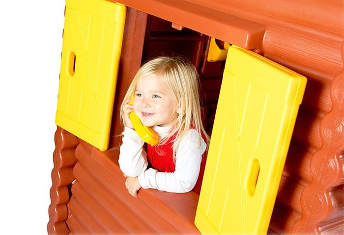 Little Tikes ogrodowy Domek dla dzieci Chata z belek z akcesoriami do zabaw na świeżym powietrzu  