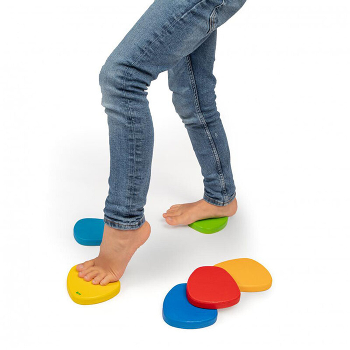 Ścieżka równoważna sensoryczna drewniane kolorowe kamienie Erzi