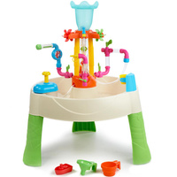 Little Tikes Stół wodny Centrum aktywności Fontanna z pompką młynkami i rurkami do kreatywnej zabawy