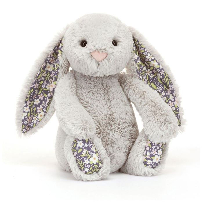 Króliczek z kwiecistymi uszami srebrny Bloom 18 cm Jellycat pluszaki dla dzieci