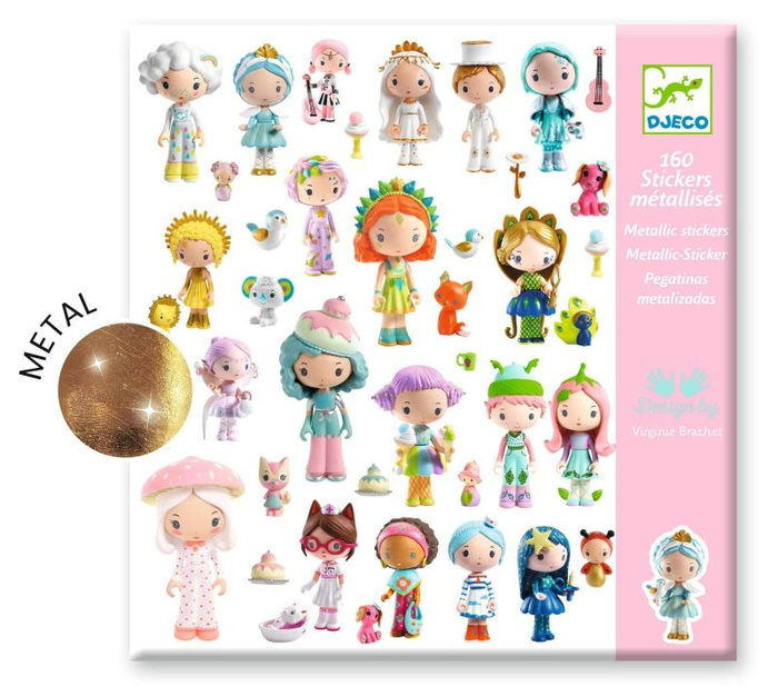 Naklejki dla dzieci metaliczne Świat Tinyly 160 el Djeco 