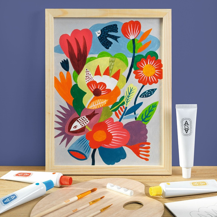 Atelier Grands Augustins Zestaw artystyczny dla dorosłych Ryby i ptaki na tle kwiatów Atelier 23 Djeco 