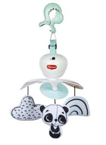 Tiny Love Karuzela podróżna kompaktowa Zabawki sensoryczne dla niemowląt Decor czarno-biała