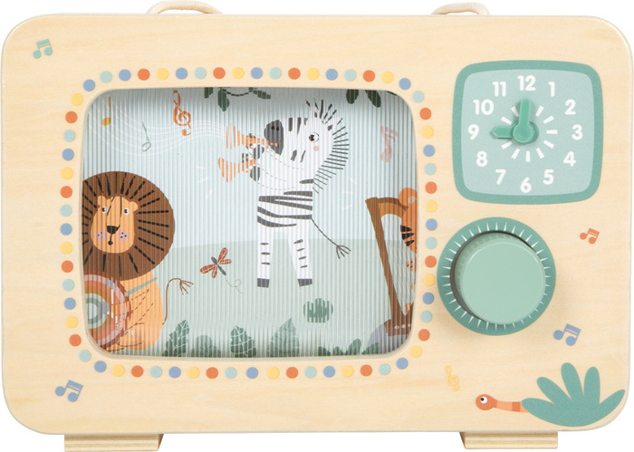 Drewniana pozytywka dla dzieci Telewizor Safari Small Foot
