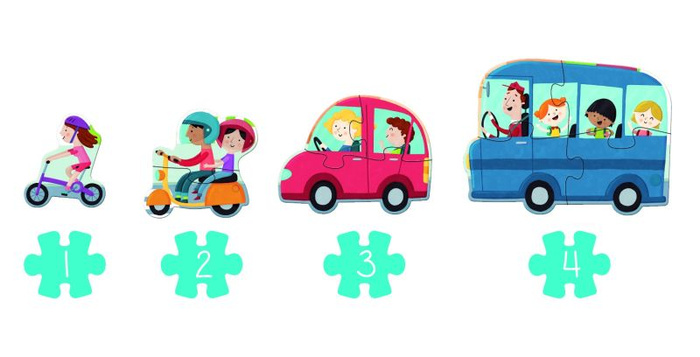 Wielkie puzzle XXL pojazdy Goula