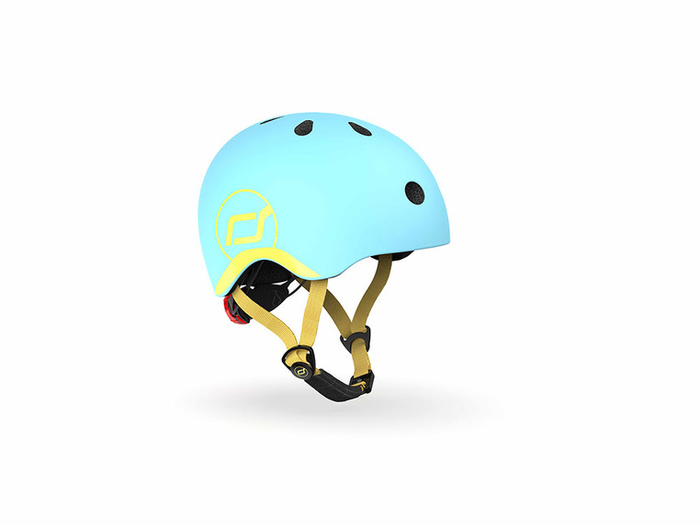 SCOOTANDRIDE Dziecięcy Kask XXS-S 1-5 lat światło LED magnetyczne zapięcie Blueberry