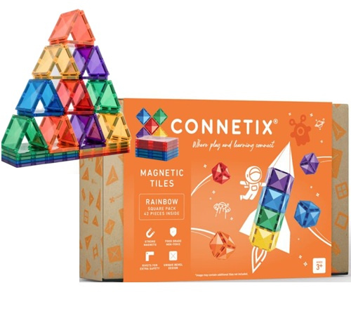 Klocki magnetyczne dla dzieci Rainbow Square Pack 42 el Connetix