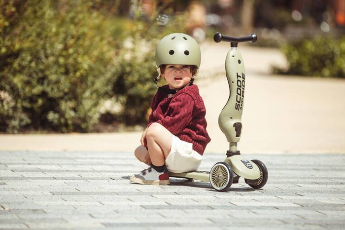 SCOOTANDRIDE Highwaykick 1 2w1 Jeździk i hulajnoga 1-5 lat Olive