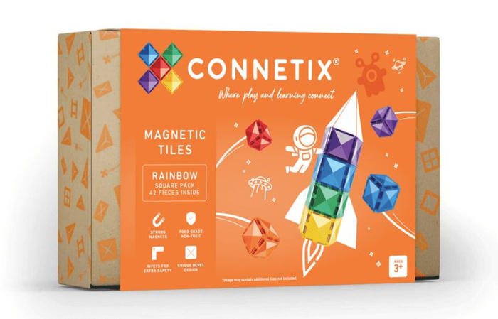 Klocki magnetyczne dla dzieci Rainbow Square Pack 42 el Connetix