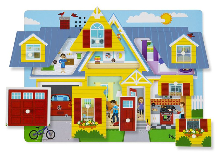 Interaktywna układanka drewniana z dźwiękiem 8 pomieszczeń w domu Melissa & Doug