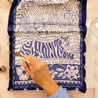 Djeco Atelier Grands Augustins Zestaw artystyczny Atelier 10 Tygrysy na jedwabiu