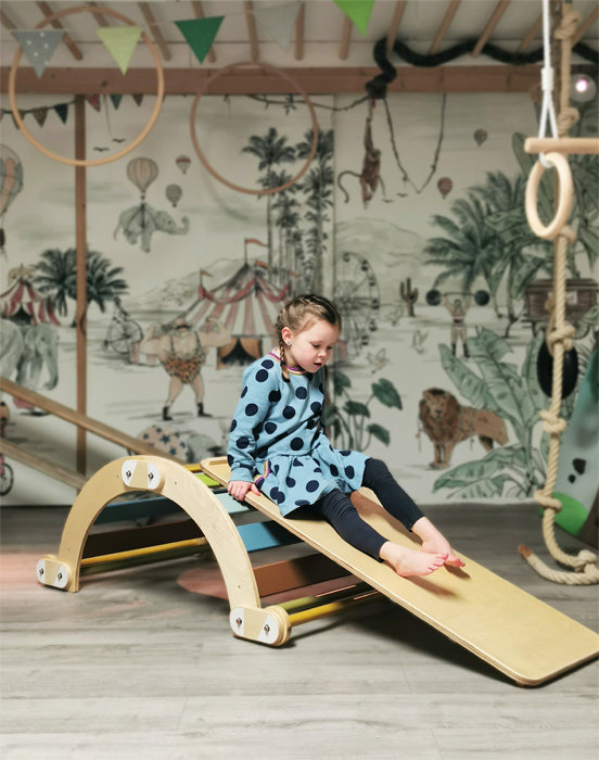 Deska do zabawy drewniana zjeżdżanie i wspinaczka Sliding board Adventure 3w1 Small Foot