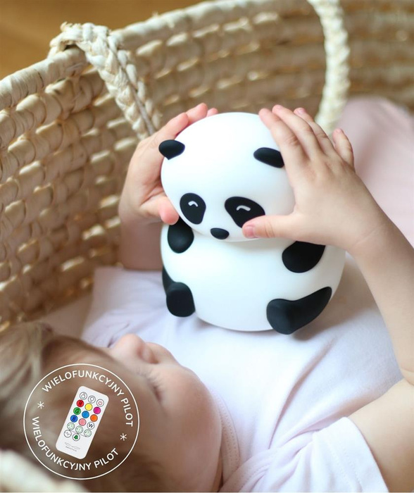 Lampka nocna dla dzieci Panda z pilotem Rabbit & Friends