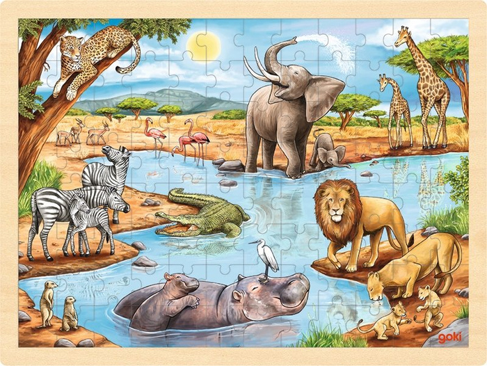 Puzzle z drewna Afrykańska Sawanna 96 el. Goki