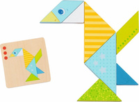 Tangram drewniany układanka logiczna Kolorowy świat Goki