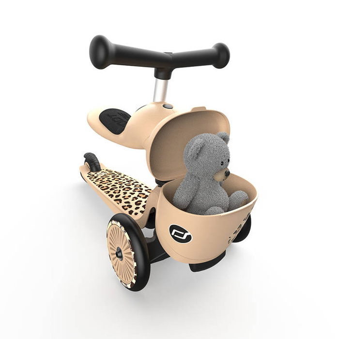 Highwaykick 1 Lifestyle 2w1 Jeździk i hulajnoga z zamykanym schowkiem 1-5 lat Leopard SCOOTANDRIDE