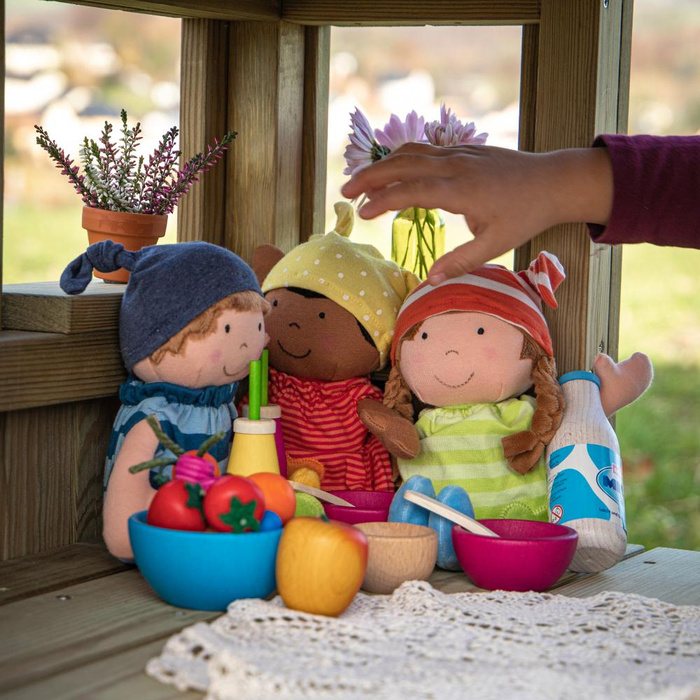 Drewniany domek dla lalek domek do zabawy w sklep Outdoor Erzi