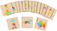 Tangram drewniany układanka logiczna Kolorowy świat Goki