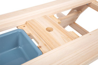 Drewniany stolik ogrodowy dla dzieci z ławką z chowanymi pojemnikami Small Foot