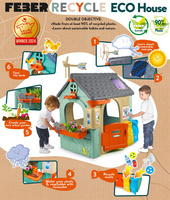 FEBER innowacyjny Domek ogrodowy Recycle Eco Segregacja odpadów Zielona Energia edukacyjna Zabawka dla dzieci