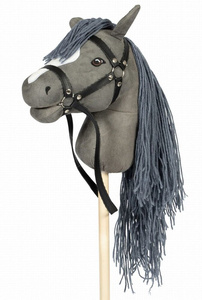 Hobby Horse Koń na kiju szary - pluszowa zabawka do zabawy w domu i plenerze Astrup
