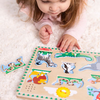 Interaktywna układanka drewniana z dźwiękiem ZOO Melissa and Doug