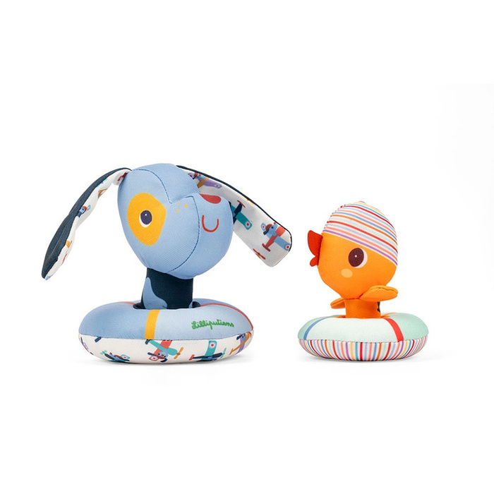 Lilliputiens Zestaw dwóch przytulanek do kąpieli Piesek Jules i Kaczorek Gaspard