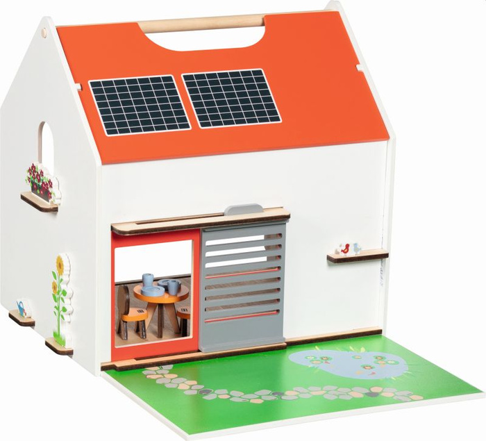 Przenośny domek dla lalek Eco House z mebelkami i figurkami 54 el Goki