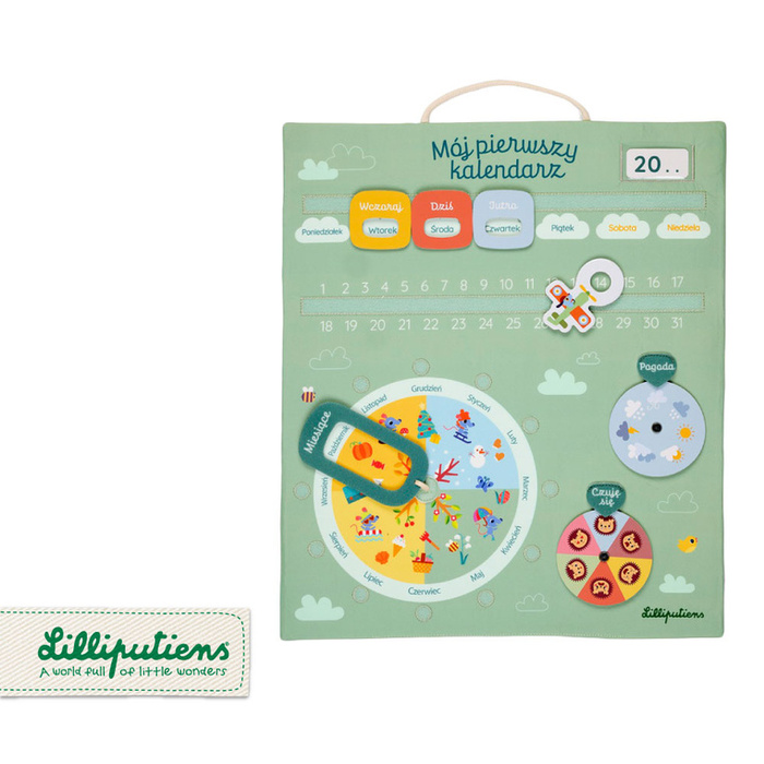 Miękka tablica aktywizująca dla dzieci Kalendarz Lilliputiens