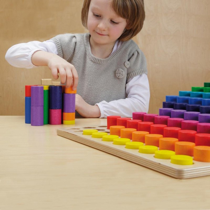 Drewniana Gra edukacyjna dla dzieci Teoria mnogości 10x10 do rozwijania umiejętności matematycznych Erzi