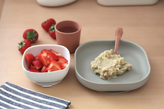 Komplet naczyń z silikonu z przyssawką Terracotta Beaba