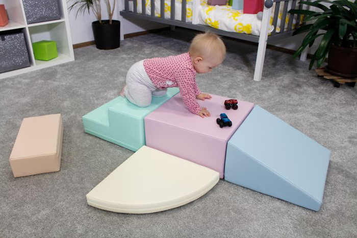 Duże klocki piankowe do wspinaczki i aktywnej zabawy dla dzieci zestaw pastelowy Corner Climber IGLU