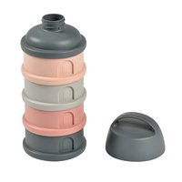 Pojemniki na mleko w proszku 4x110ml cotton mineral grey pink Beaba