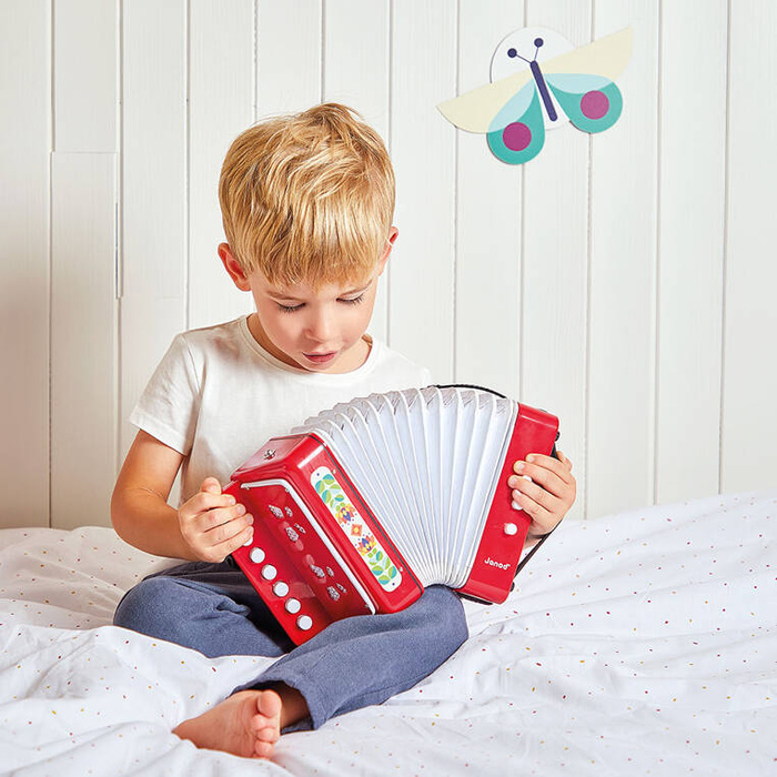 Dziecięcy akordeon Gioia pierwszy instrument muzyczny Janod