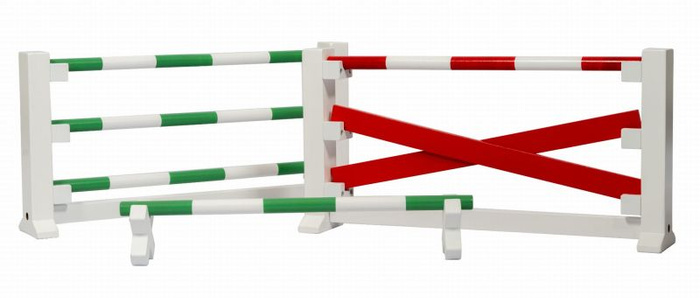 Przeszkoda drewniana biało-czerwona dla kucyka Minis 30 cm Astrup