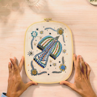 Zestaw artystyczny do stworzenia obrazu na płótnie w drewnianym tamborku Djeco