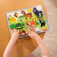 Drewniana układanka z klockami figurki zwierząt Melissa & Doug
