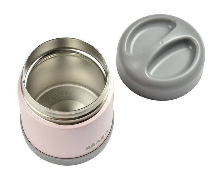Pojemnik obiadowy Termos ze stali nierdzewnej z hermetycznym zamknięciem 300 ml dark mist light pink Beaba