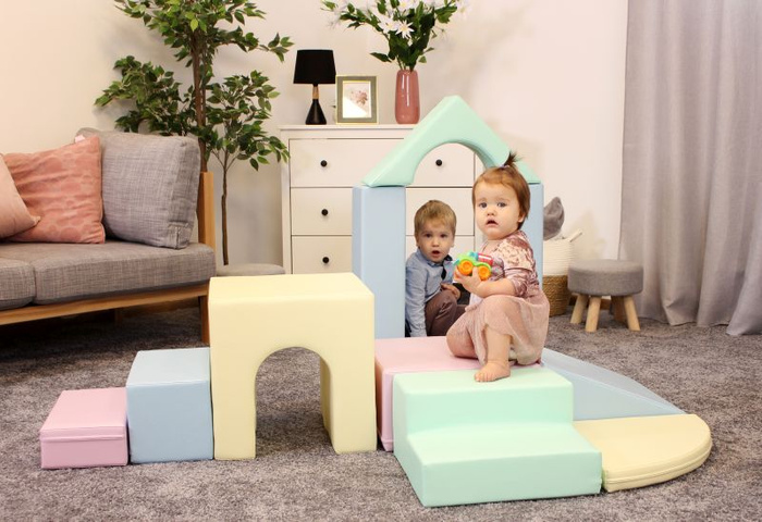 Duże klocki piankowe do wspinaczki i aktywnej zabawy dla dzieci zestaw pastelowy Creativity IGLU