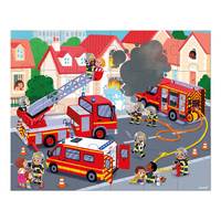 Puzzle dla dzieci w walizce Strażacy 24 elementy Janod 