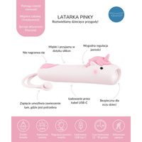 Latarka dziecięca Jednorożec Pinky Rabbit & Friends
