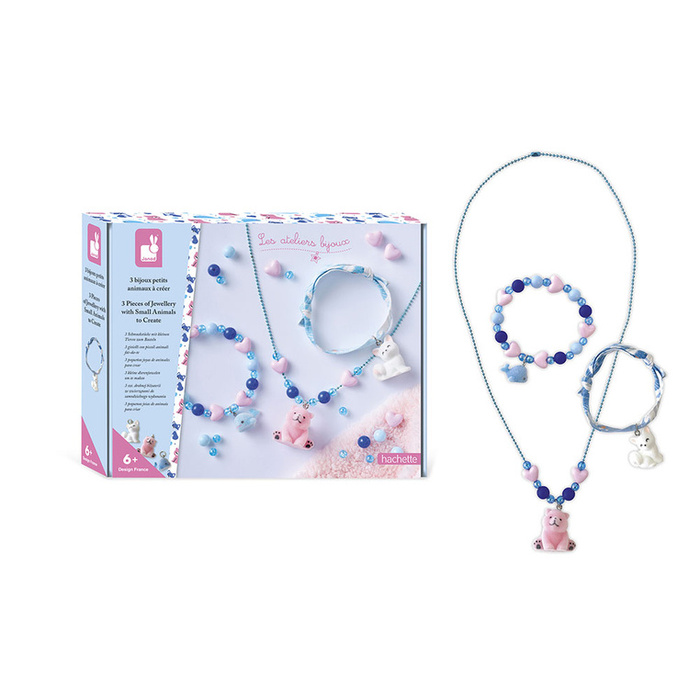 Zestaw kreatywny dla dzieci do tworzenia biżuterii z zawieszkami Małe zwierzątka Janod