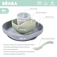 Komplet naczyń z silikonu z przyssawką Jungle Beaba 