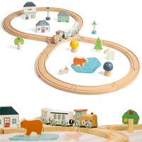 Kolejka drewniana pociąg ósemka Leśne zwierzęta Bigjigs Toys