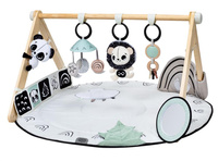 Czarno-biała Mata edukacyjna z drewnianym stojakiem do sensorycznej zabawy Décor Tiny Love