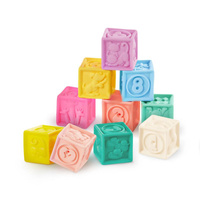 Miękkie kubeczki i klocki sensoryczne 2w1 dla dzieci Stackin’ Squishies B.Toys