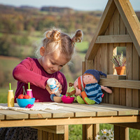 Drewniany domek dla lalek domek do zabawy w sklep Outdoor Erzi