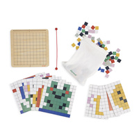 Drewniana układanka mozaika piksele symetria i kodowanie 4w1 Janod