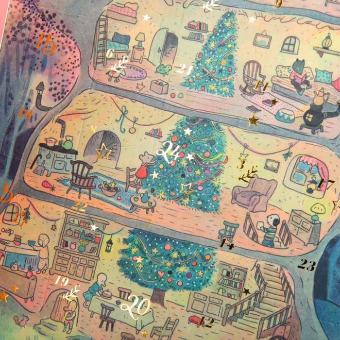 Bajkowy Kalendarz adwentowy latarka projektor La Grande Famille Moulin Roty