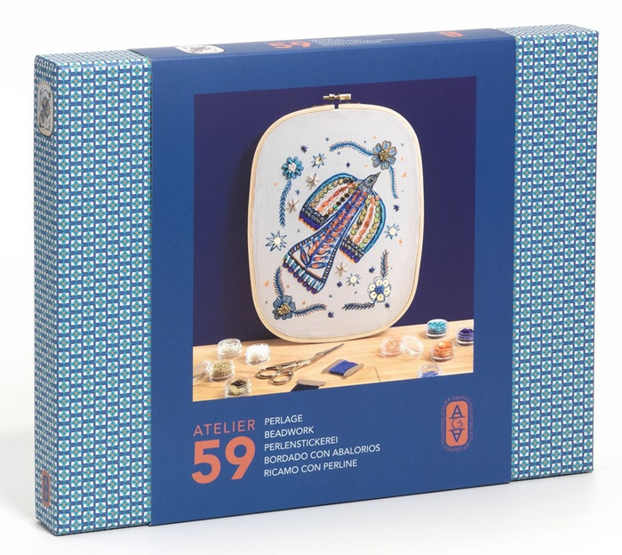 Zestaw artystyczny do stworzenia obrazu na płótnie w drewnianym tamborku Djeco